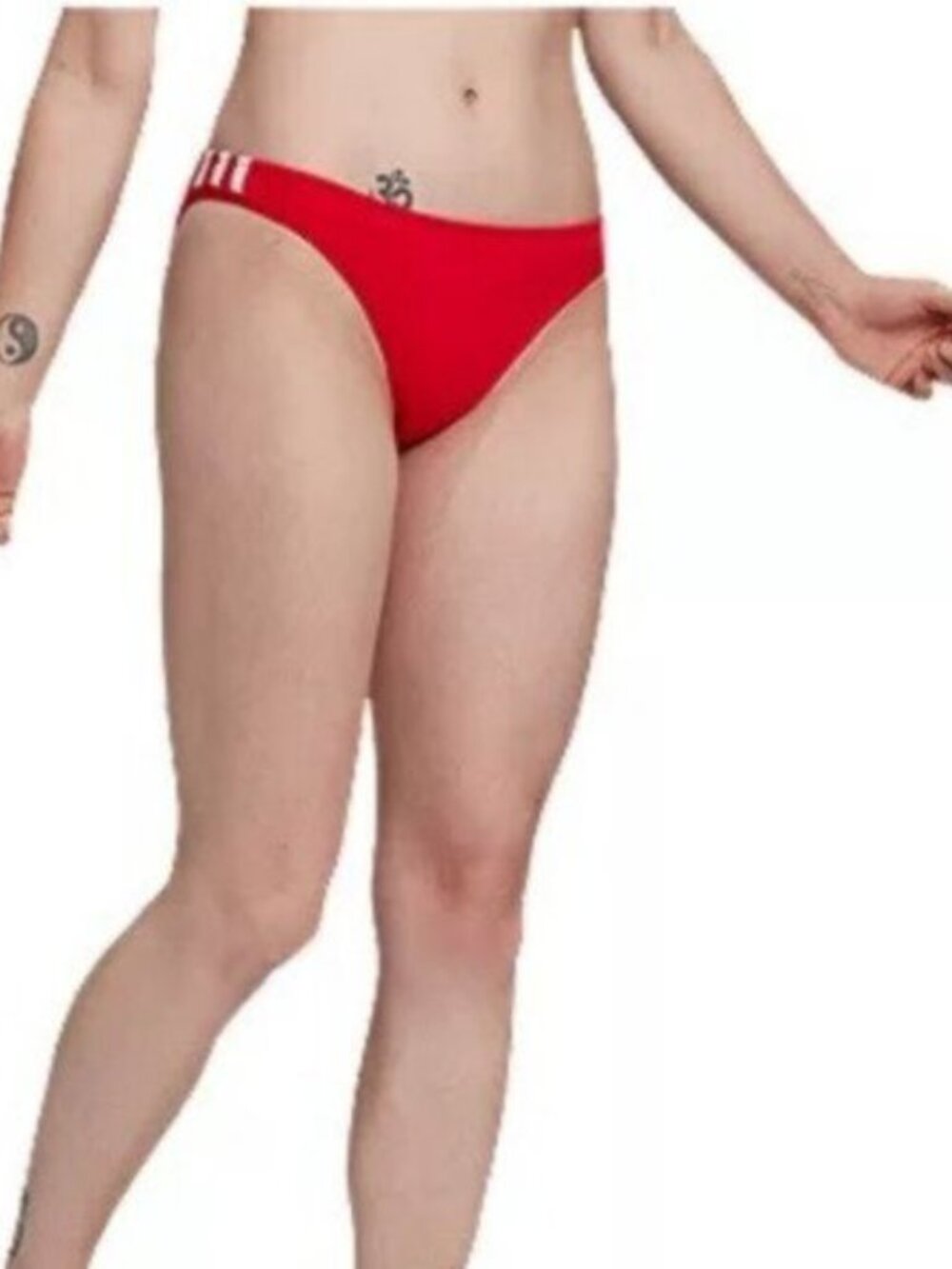 adidas Women's Bikini Bottom Red with White Trim and Trefoil Tag New With Tag XL